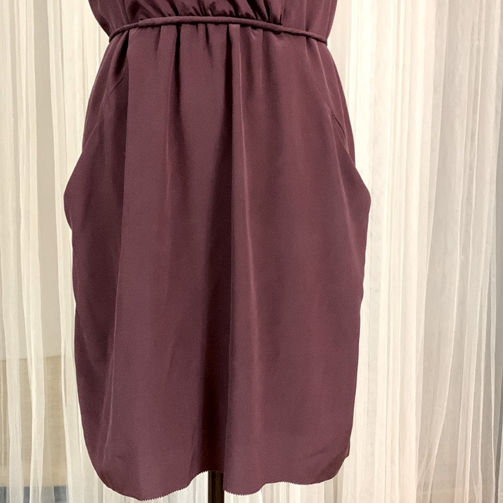 ARITZIA WILFRED silk dress with pockets self tie dress Fully lined size medium - Picture 3 of 12